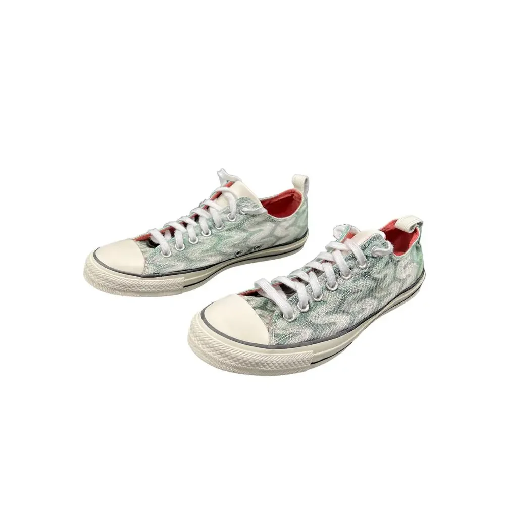 Converse Chucks Shoes Lace Up w/ Green & White Squiggles 1511257c - Size 9 mens - Picture 2 of 6